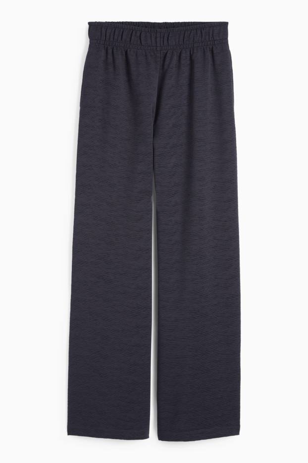 Women - Joggers - textured - dark blue