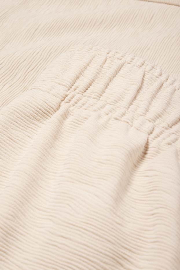 Dames - Joggingbroek - met structuur - licht beige