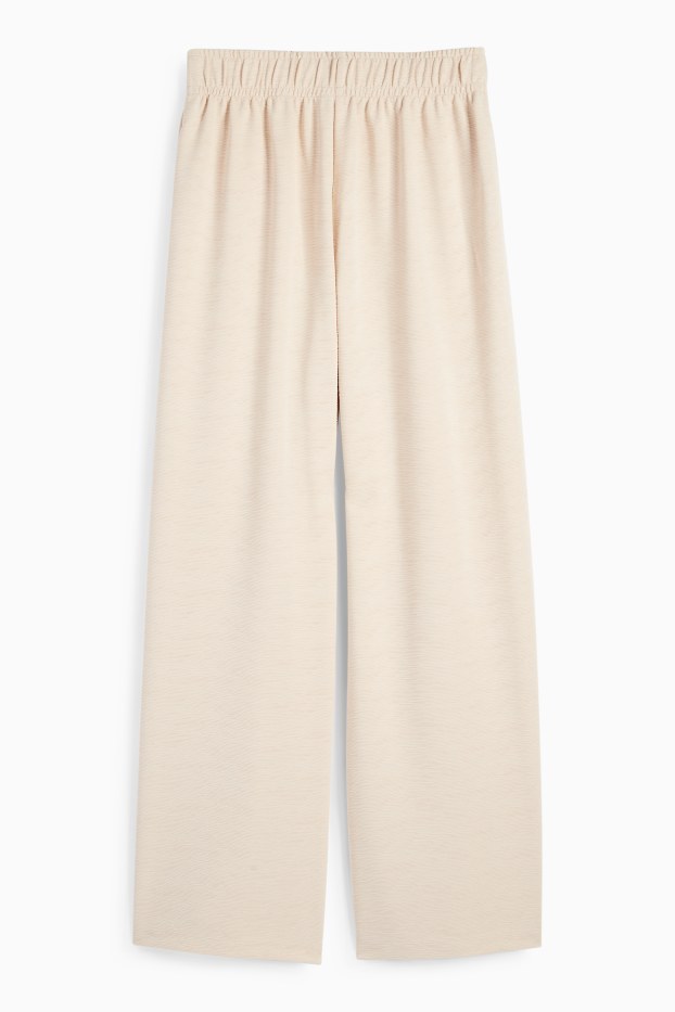 Dames - Joggingbroek - met structuur - licht beige