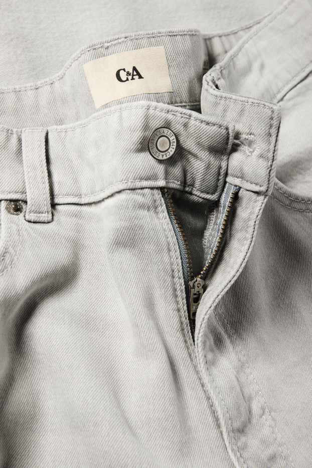 Dames - Wide leg jeans - low waist - jeanslichtgrijs