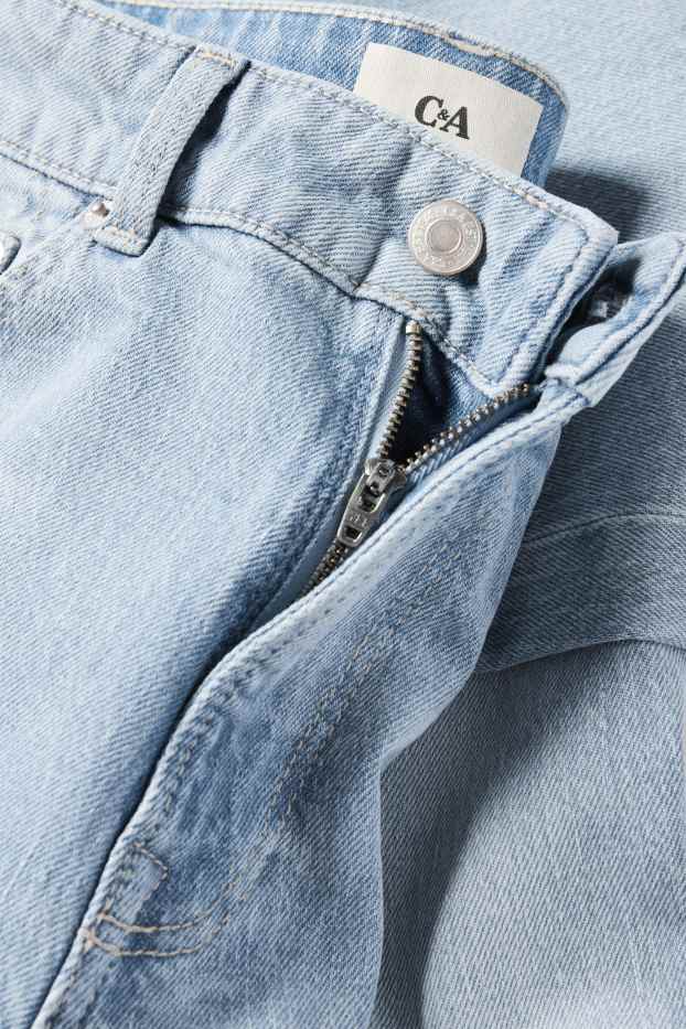 Women - Loose flared jeans - mid-rise waist - denim-light blue
