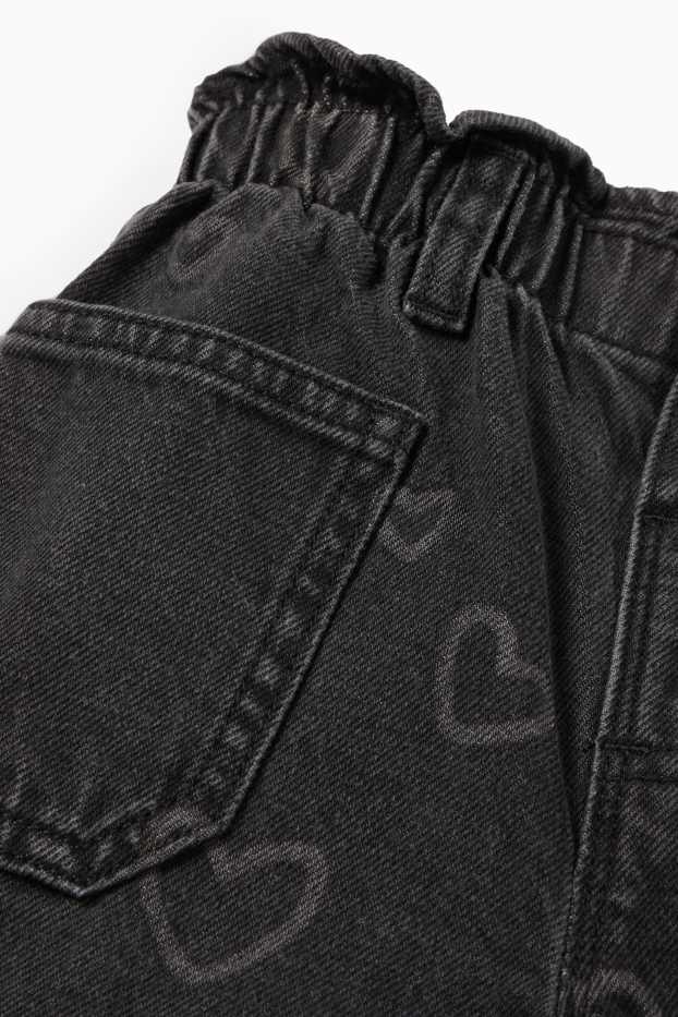 Niñas - Corazones - relaxed jeans - vaqueros - gris oscuro