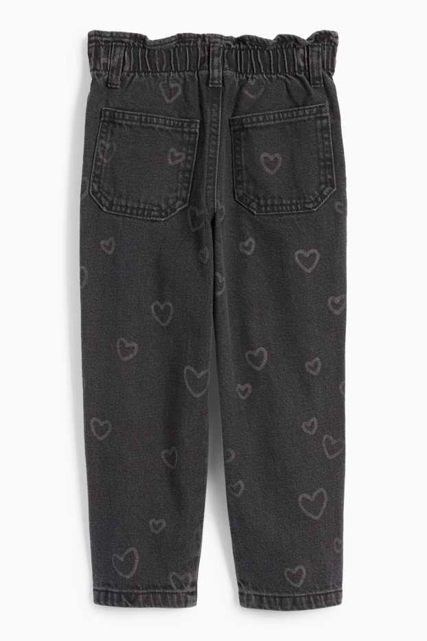 Niñas - Corazones - relaxed jeans - vaqueros - gris oscuro