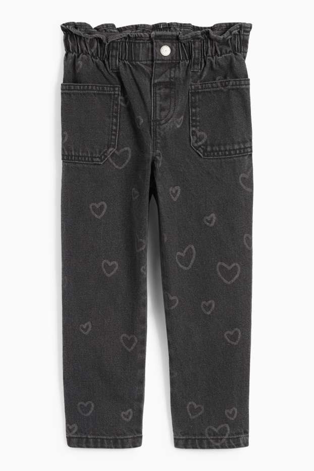 Niñas - Corazones - relaxed jeans - vaqueros - gris oscuro