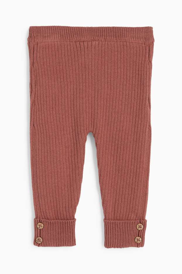 Unisex - Baby-Strick-Leggings - gerippt - braun