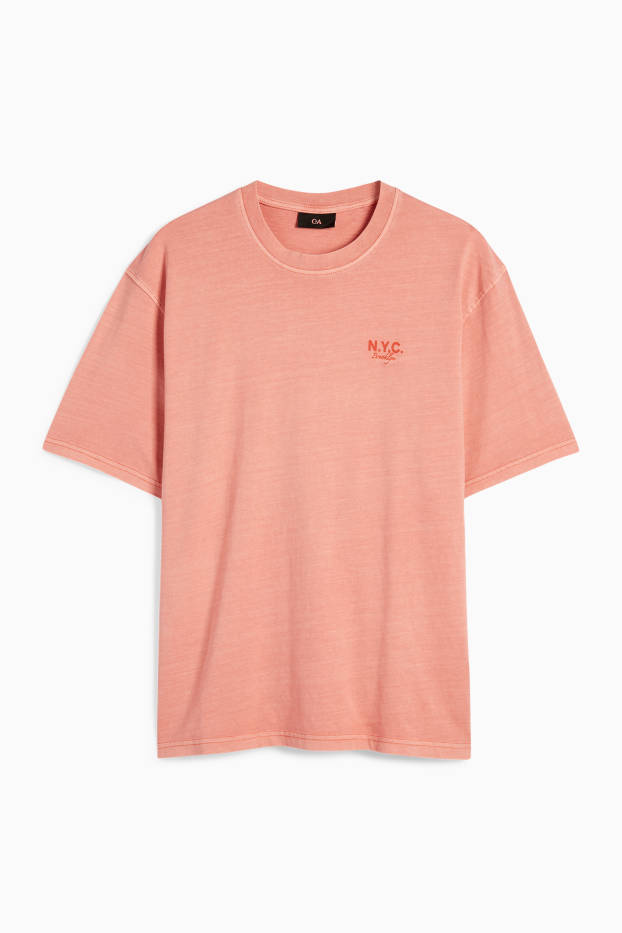 Uomo - T-shirt - relaxed fit - rosa scuro