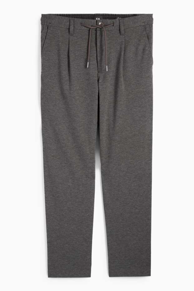 Pánské - Kalhoty chino - tapered fit - tmavošedá