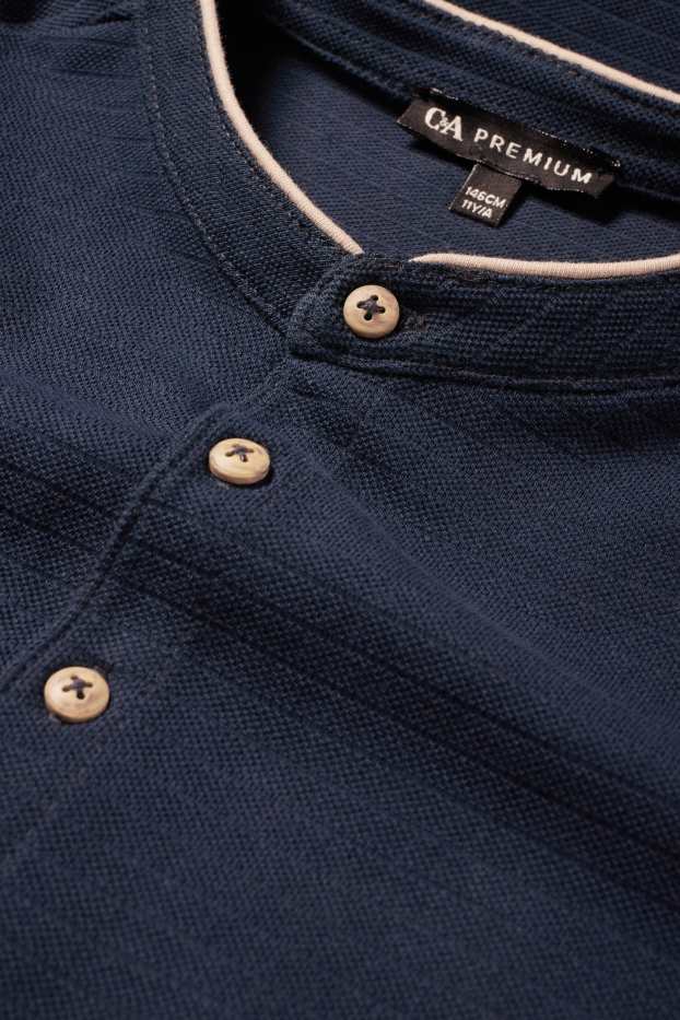 Bambini - Maglia a maniche corte - tessuto tramato - blu scuro