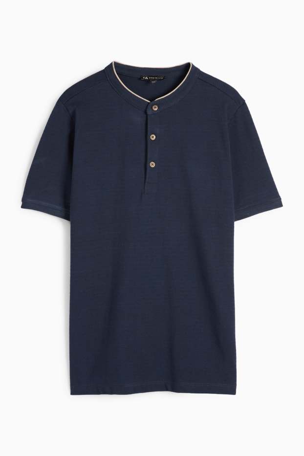 Bambini - Maglia a maniche corte - tessuto tramato - blu scuro