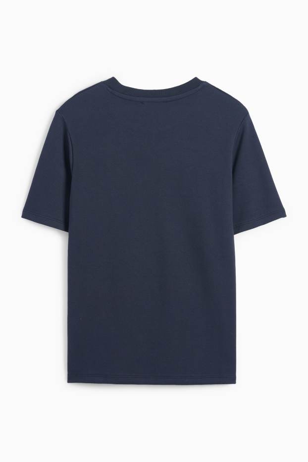Kinderen: jongens - T-shirt - met structuur - donkerblauw
