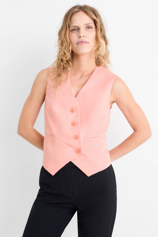 Damen - Business-Weste - Regular Fit - lachsfarben