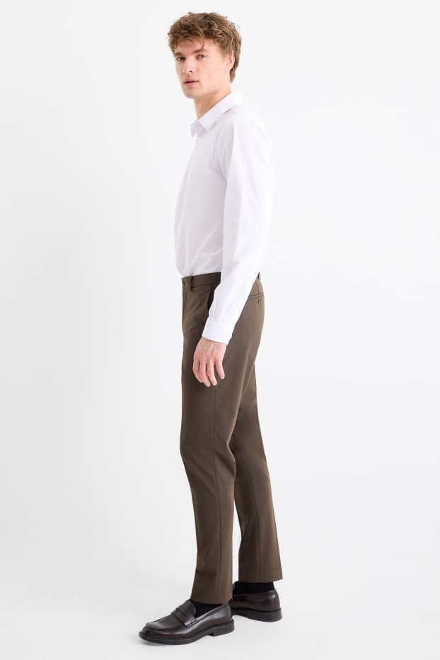 Hombre - Pantalón de vestir - colección modular - slim fit - Flex - marrón oscuro