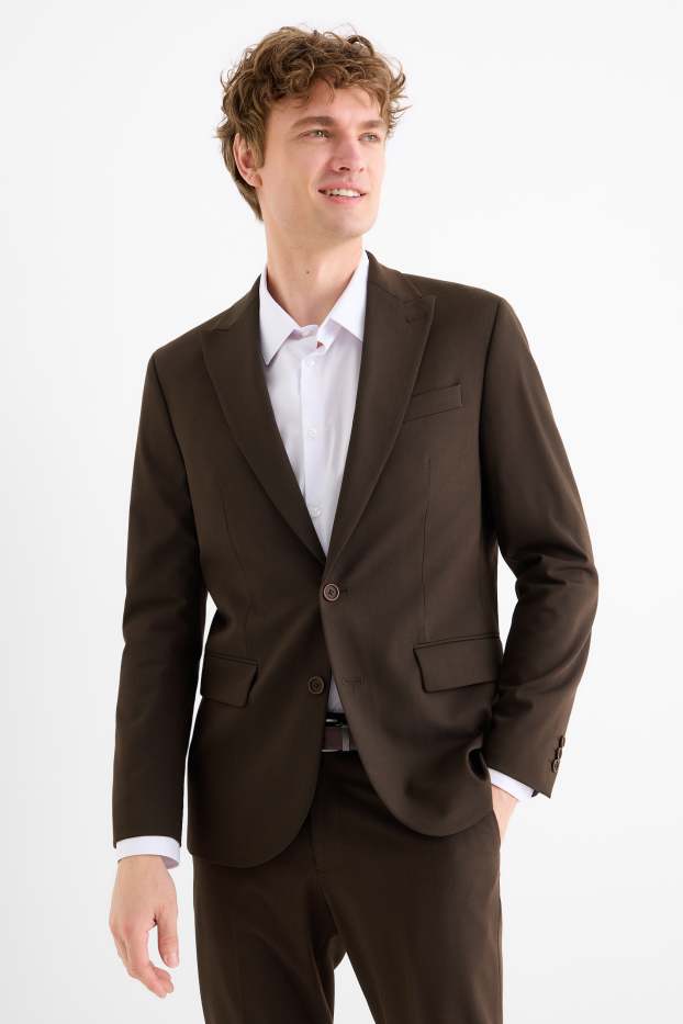 Herren - Baukasten-Sakko - Slim Fit - Flex - dunkelbraun