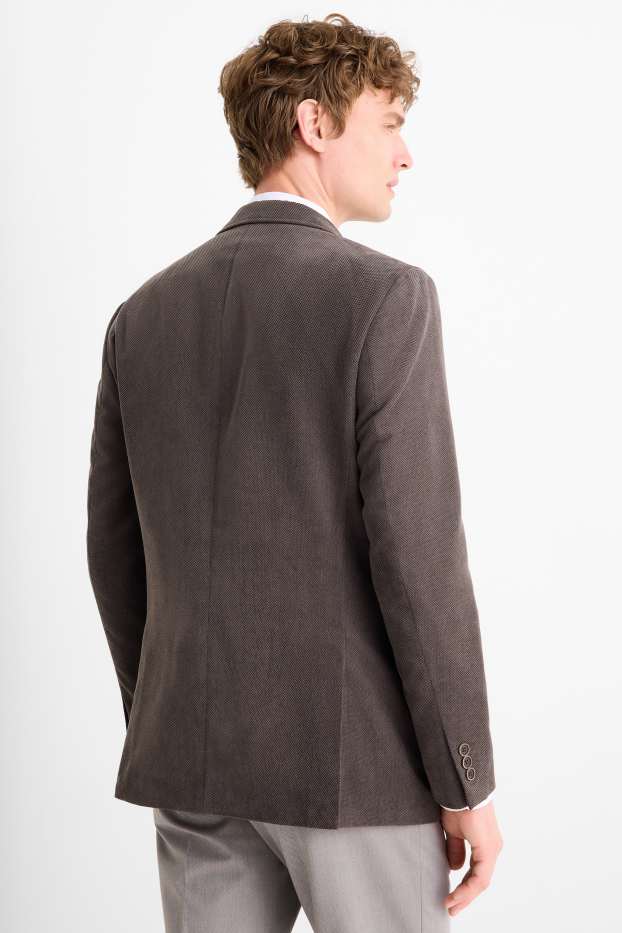 Pánské - Sako - regular fit - strukturované - tmavošedá