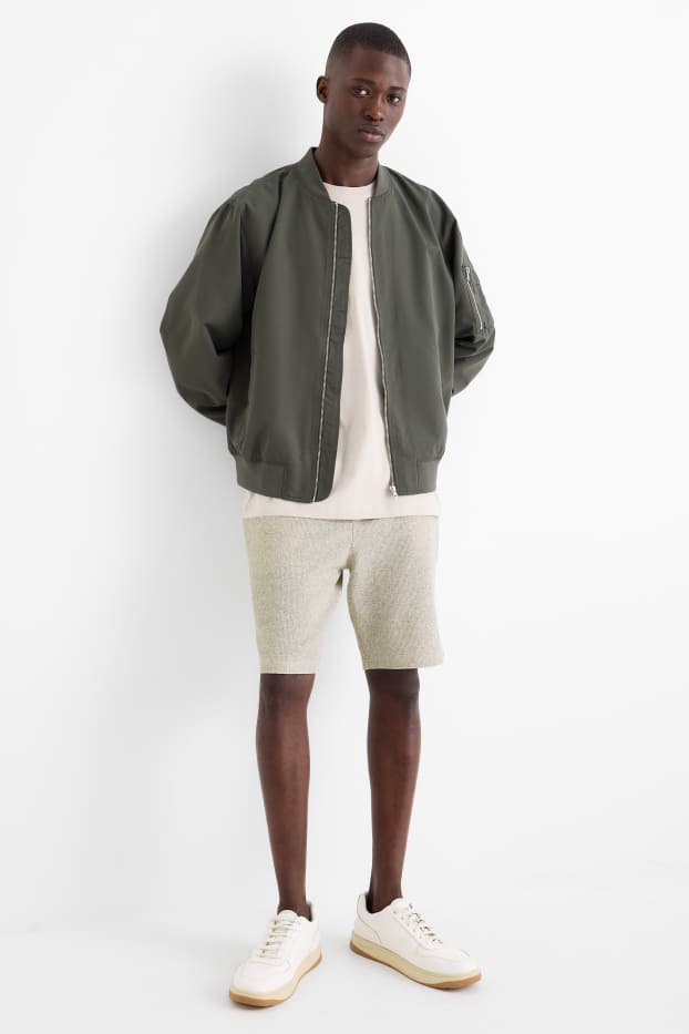 Herren - Shorts - strukturiert - hellbeige