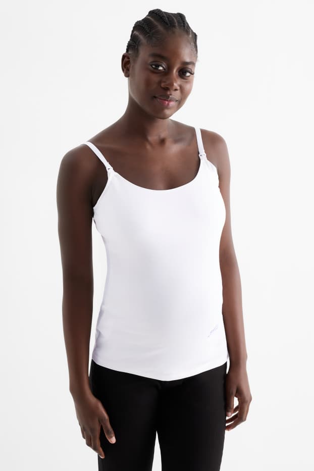 Femmes - Lot de 2 - hauts d’allaitement - blanc pur
