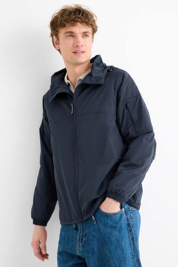 Home - Jaqueta amb caputxa - impermeable - blau fosc