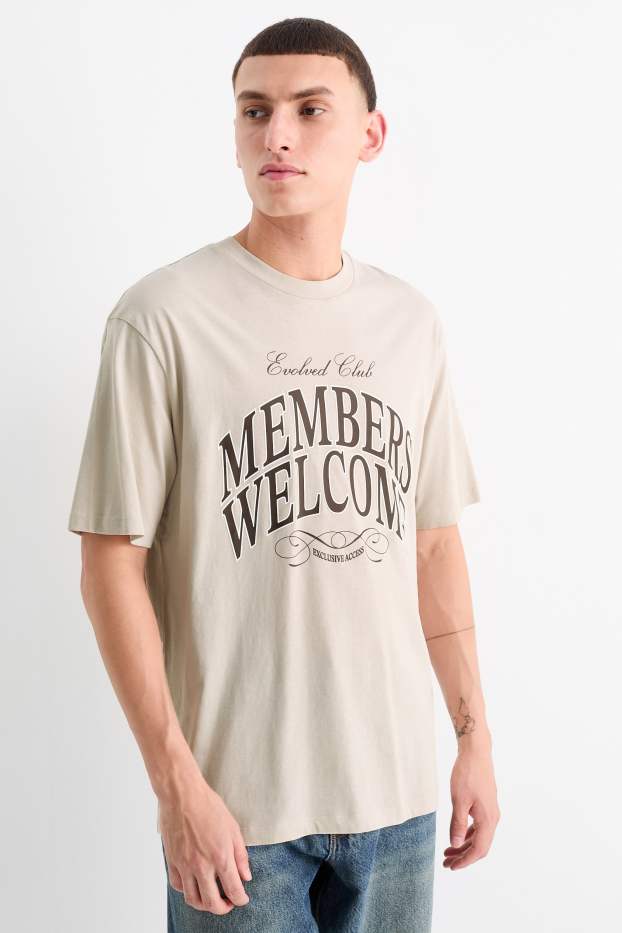 Hommes - T-shirt - relaxed fit - beige clair