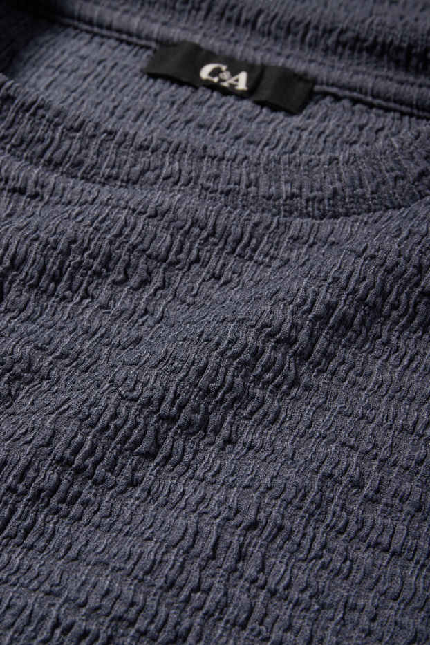 Damen - Langarmshirt - strukturiert - dunkelblau