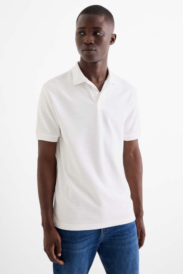 Uomo - Polo - regular fit - a coste  - bianco