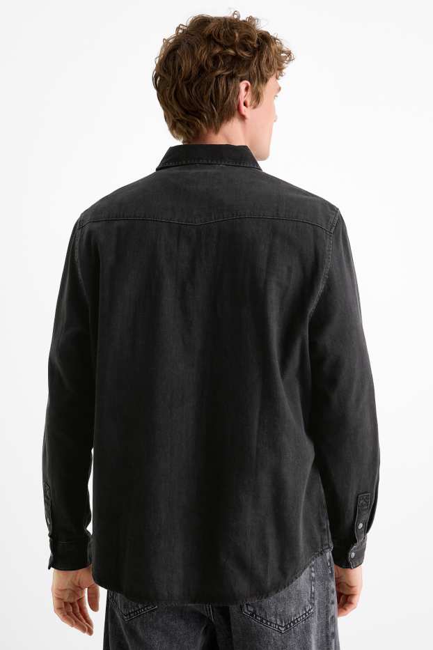 Home - Camisa texana - regular fit - Kent - negre
