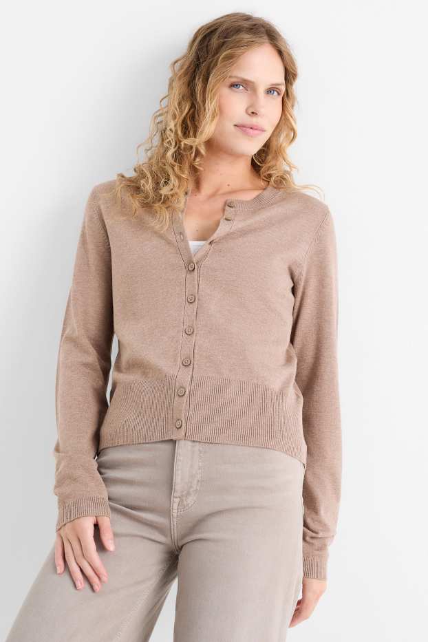 Femmes - Gilet de maille - marron clair