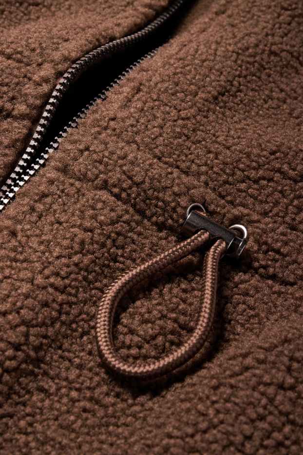 Women - Teddy fur coat - brown