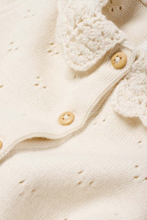 Baby Mädchen - Baby-Strick-Jumpsuit - cremeweiss