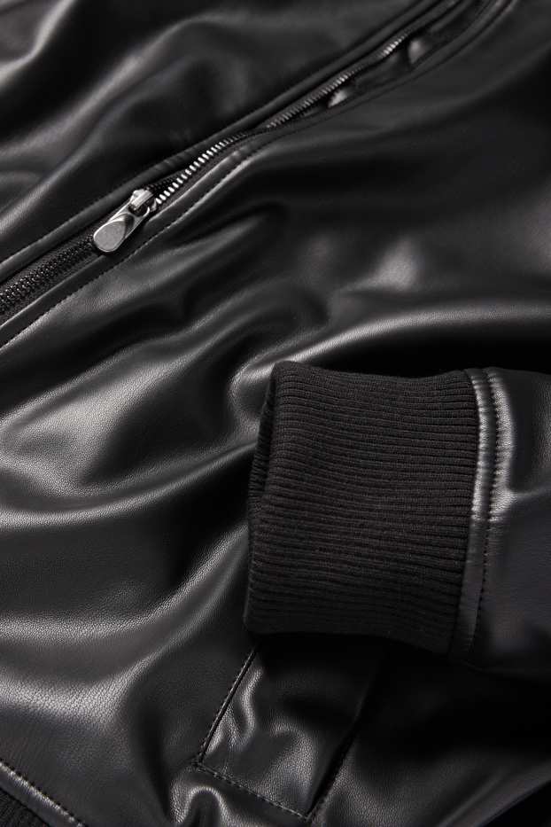 Herren - Blouson - Lederimitat - schwarz