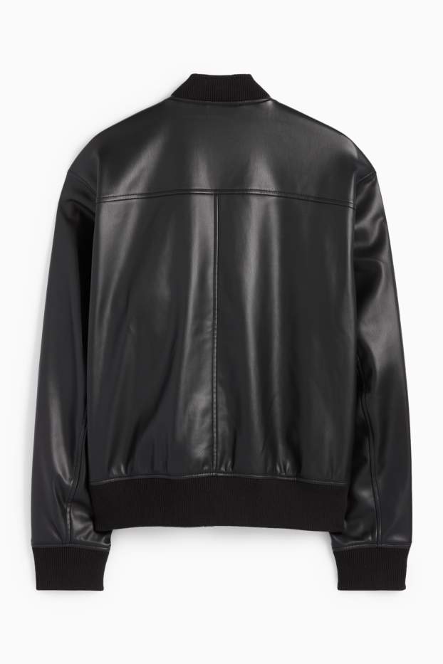 Herren - Blouson - Lederimitat - schwarz