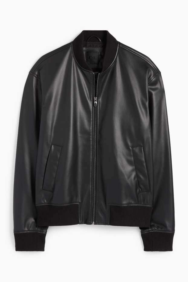 Herren - Blouson - Lederimitat - schwarz