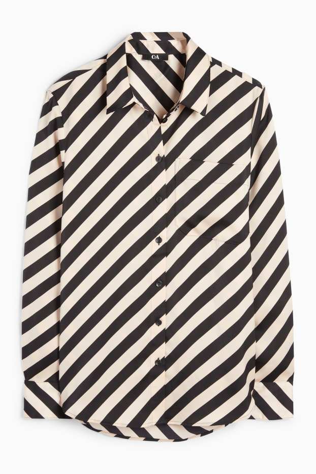 Donna - Blusa - a righe - nero / beige