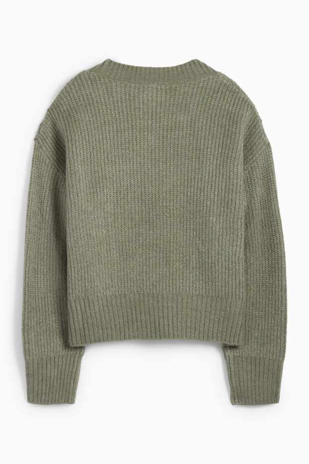 Donna - Cardigan - a coste - verde