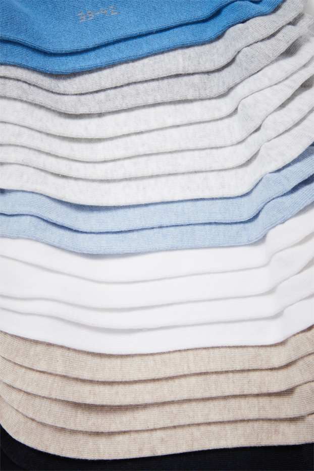 Femei - Multipack 10 perechi - șosete sub gleznă - albastru deschis