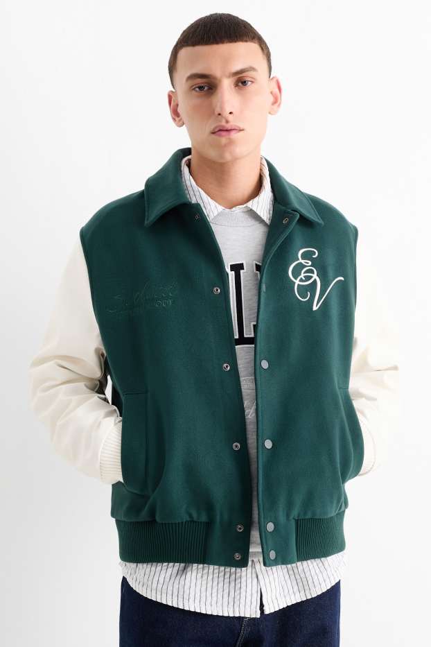 Hombre - Chaqueta universitaria - verde