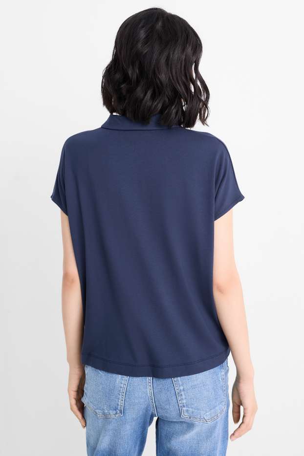 Femei - Tricou polo  - albastru închis