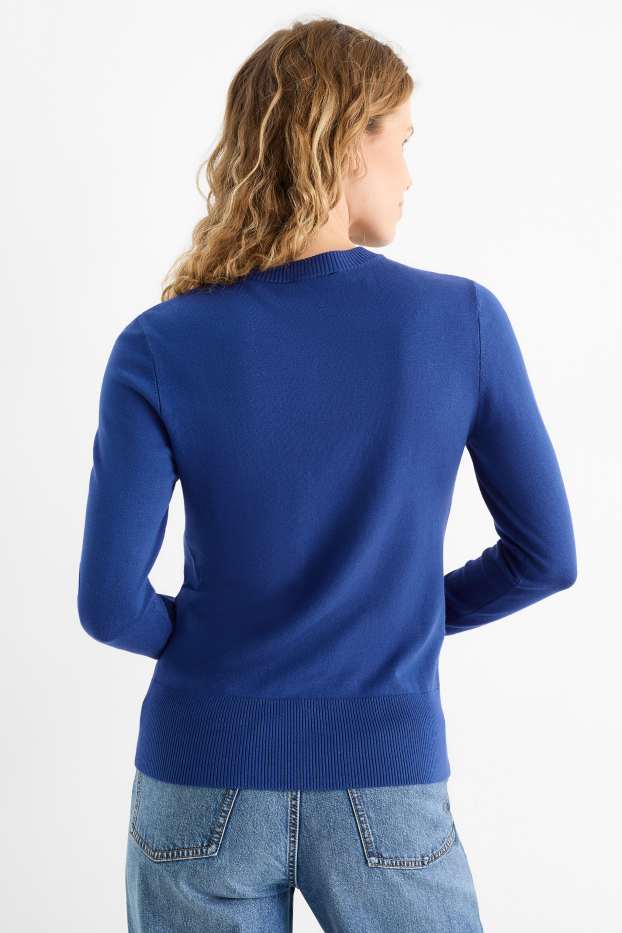 Damen - Feinstrick-Pullover - blau