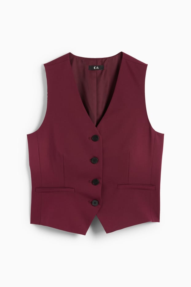 Damen - Business-Weste - Regular Fit - bordeaux