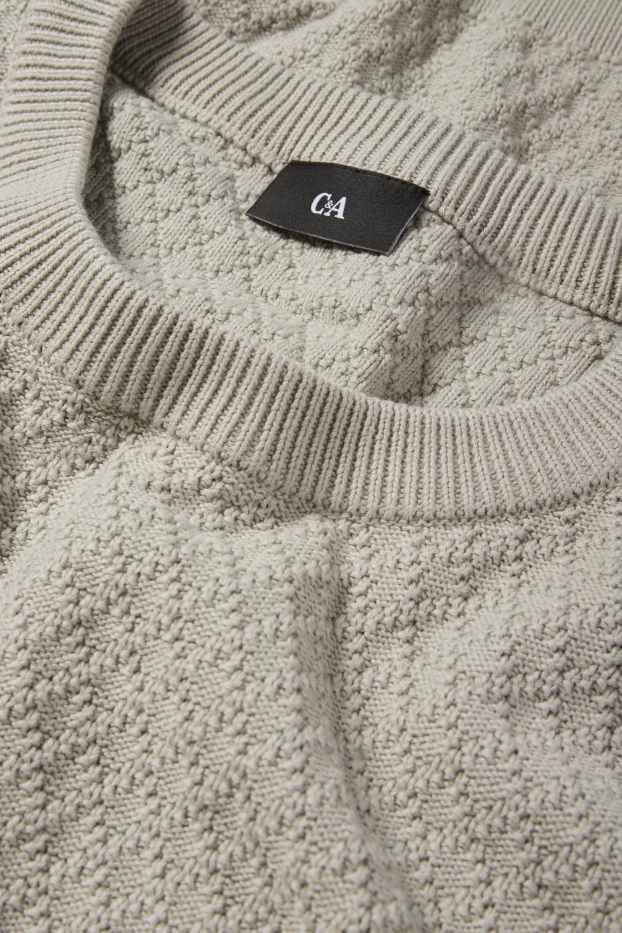 Uomo - Maglione - tessuto tramato - grigio