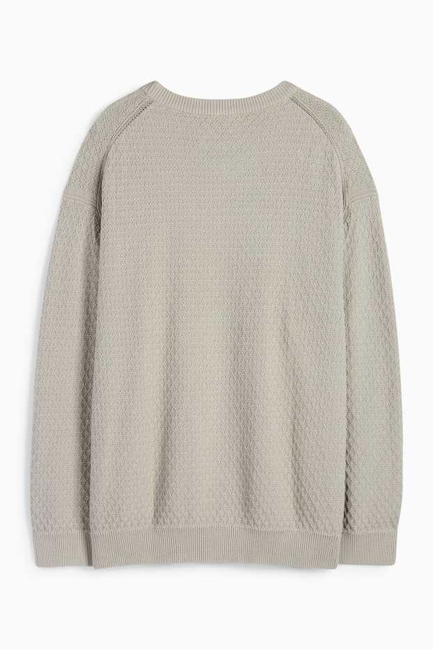 Uomo - Maglione - tessuto tramato - grigio