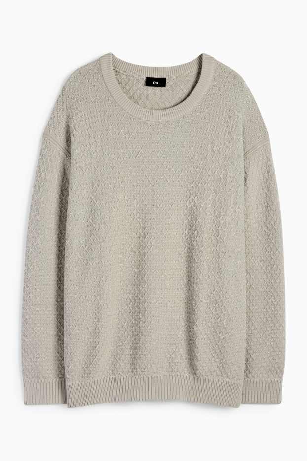 Uomo - Maglione - tessuto tramato - grigio