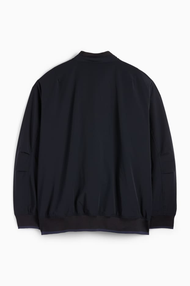 Men - Bomber jacket - lined - water-repellent - dark blue