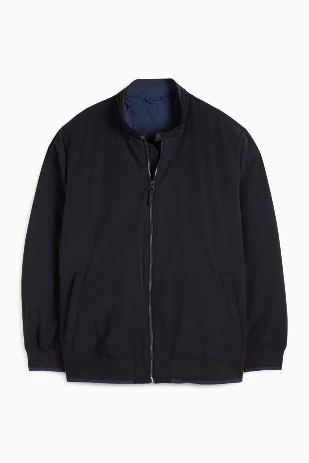 Men - Bomber jacket - lined - water-repellent - dark blue