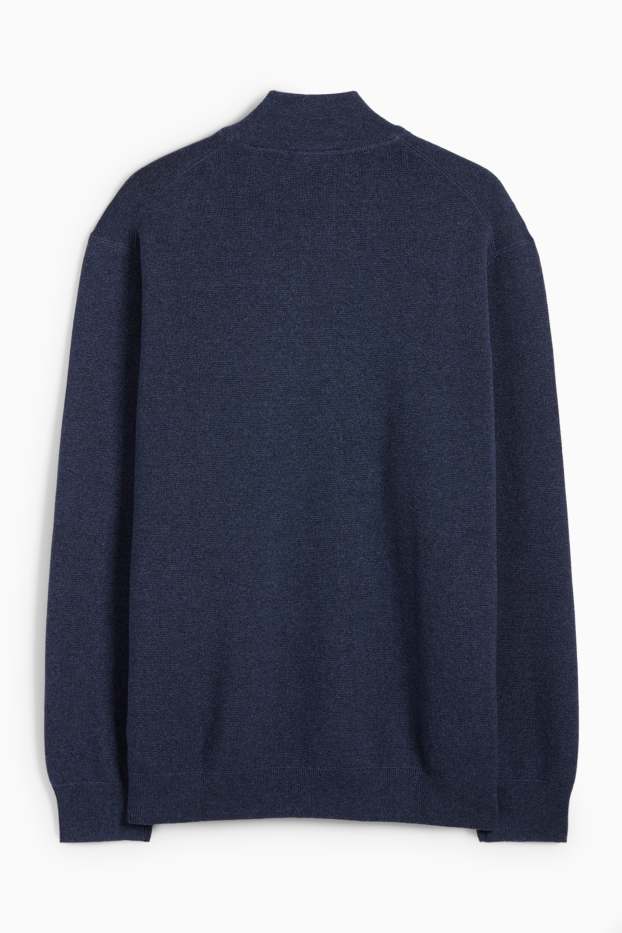 Heren - Trui - met structuur - donkerblauw