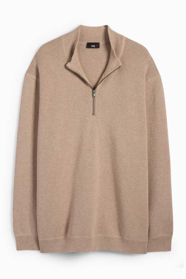 Heren - Trui - met structuur - beige