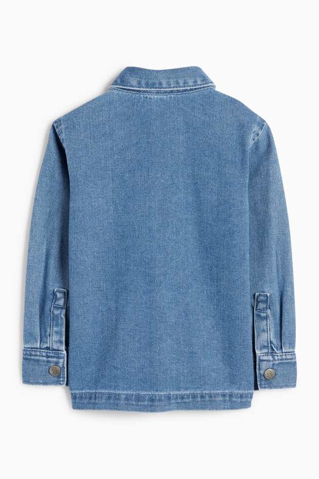Kinderen: jongens - Dinosaurus - spijkerblouse - jeansblauw