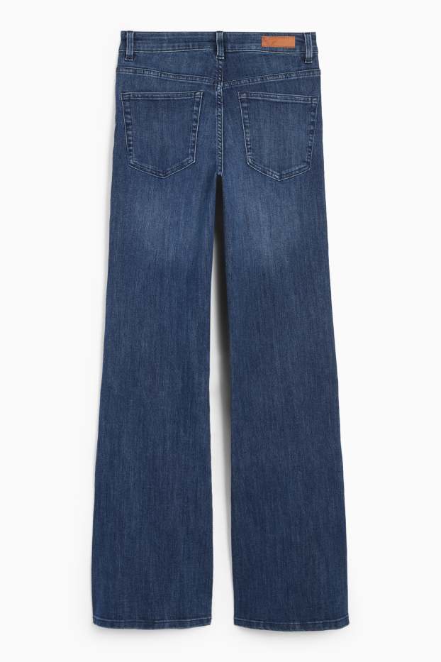 Women - Flared jeans - mid-rise waist - blue denim