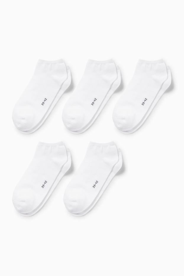 Damen - Multipack 5er - Sneakersocken - weiss