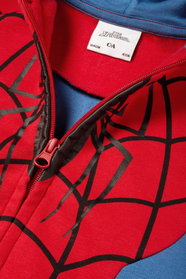 Kinderen: jongens - Spider-Man - set - sweatvest met capuchon en joggingbroek - rood / donkerblauw