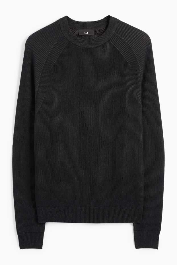 Men - Jumper - ribbed - black